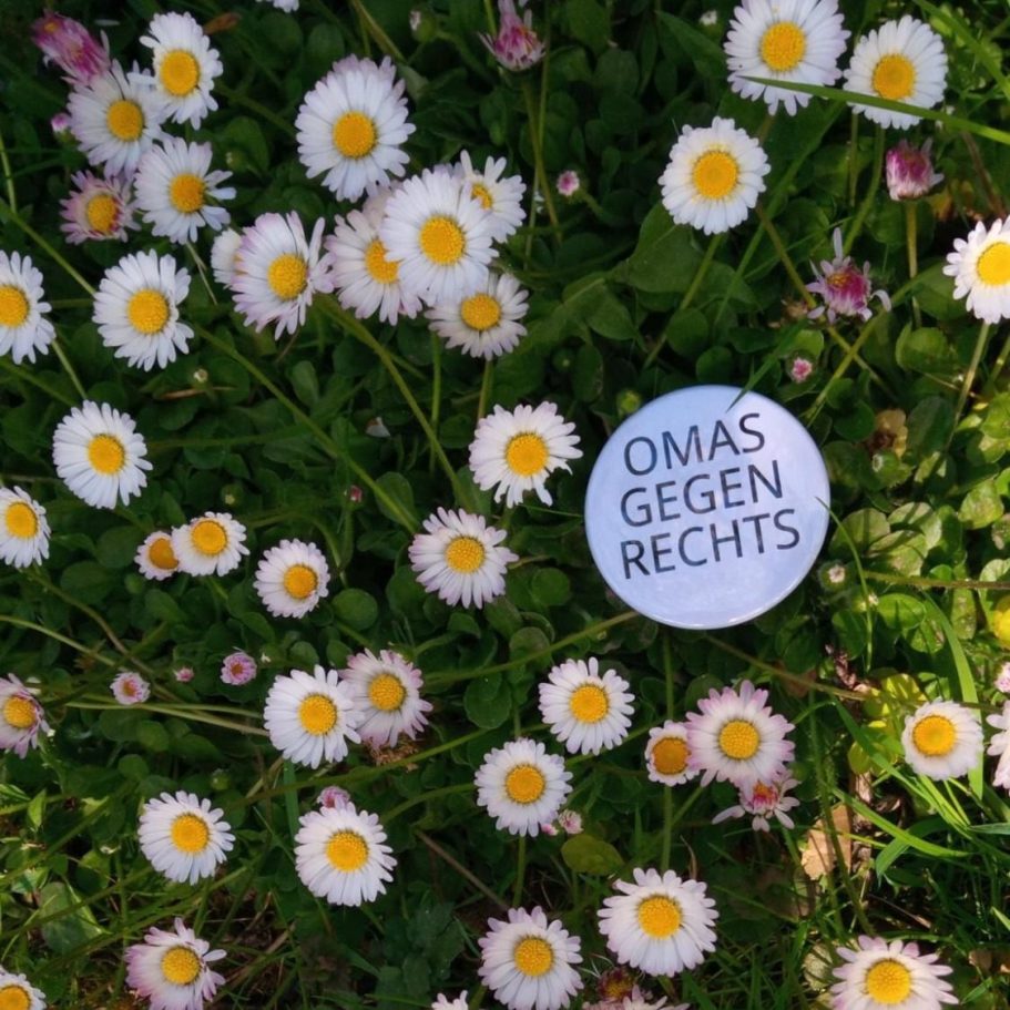 Omas Gegen Rechts Hofheim Am Taunus Blumenwiese mit OGR Button
